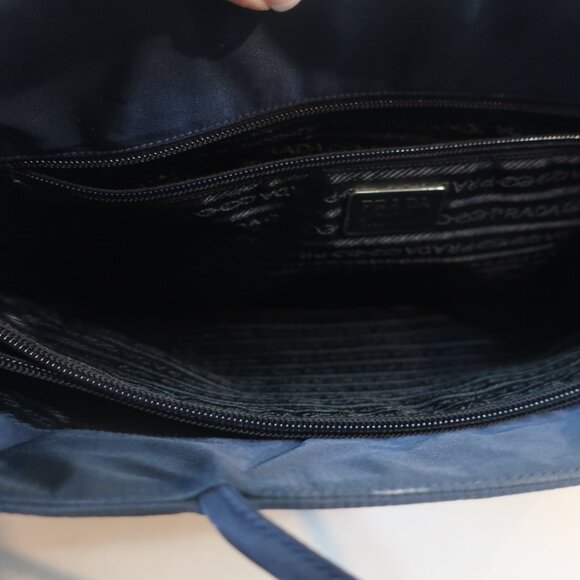Authentic Women Prada Tessuto City (21) Blue Baltico Nylon Shopper Tote Handbag - Picture 11 of 15